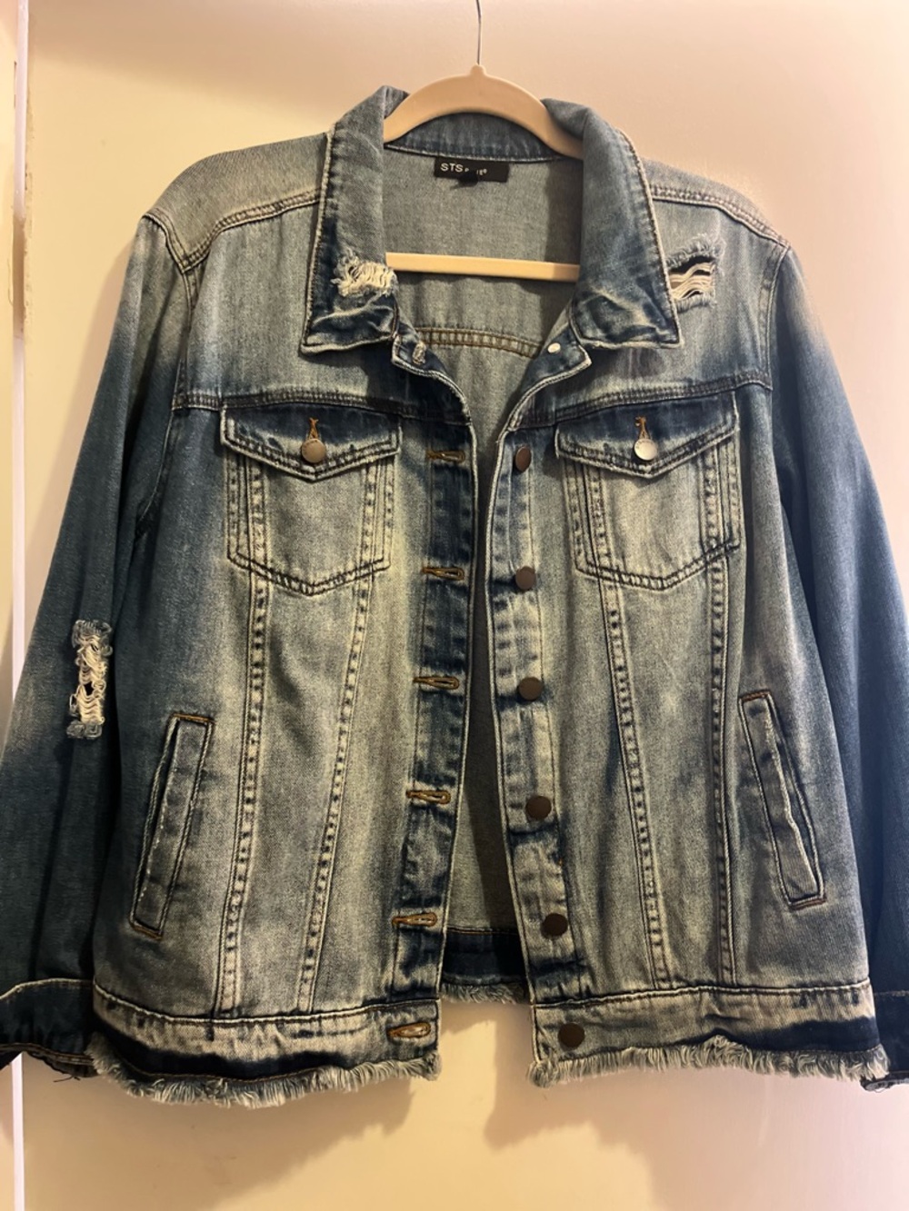 STS Blue Distressed Light Blue Denim Jacket